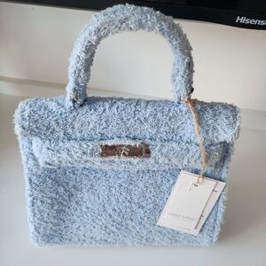 Hermès-inspired Light Blue Cotton Terry Summer Bag Luna Sarah Marrakech